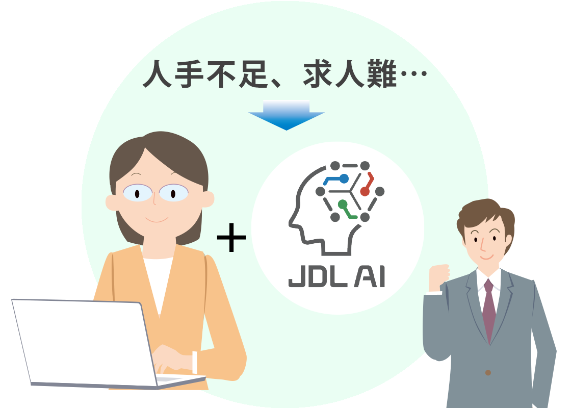 未経験者とJDL AIで、人材難の問題を解消できました！