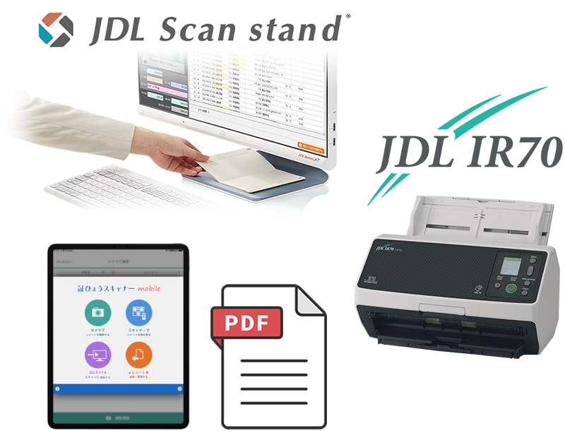 読み取り機器（JDL Scan stand/JDL IR70/iPhone）