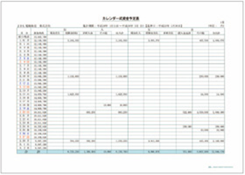 カレンダー式資金予定表【意匠登録】